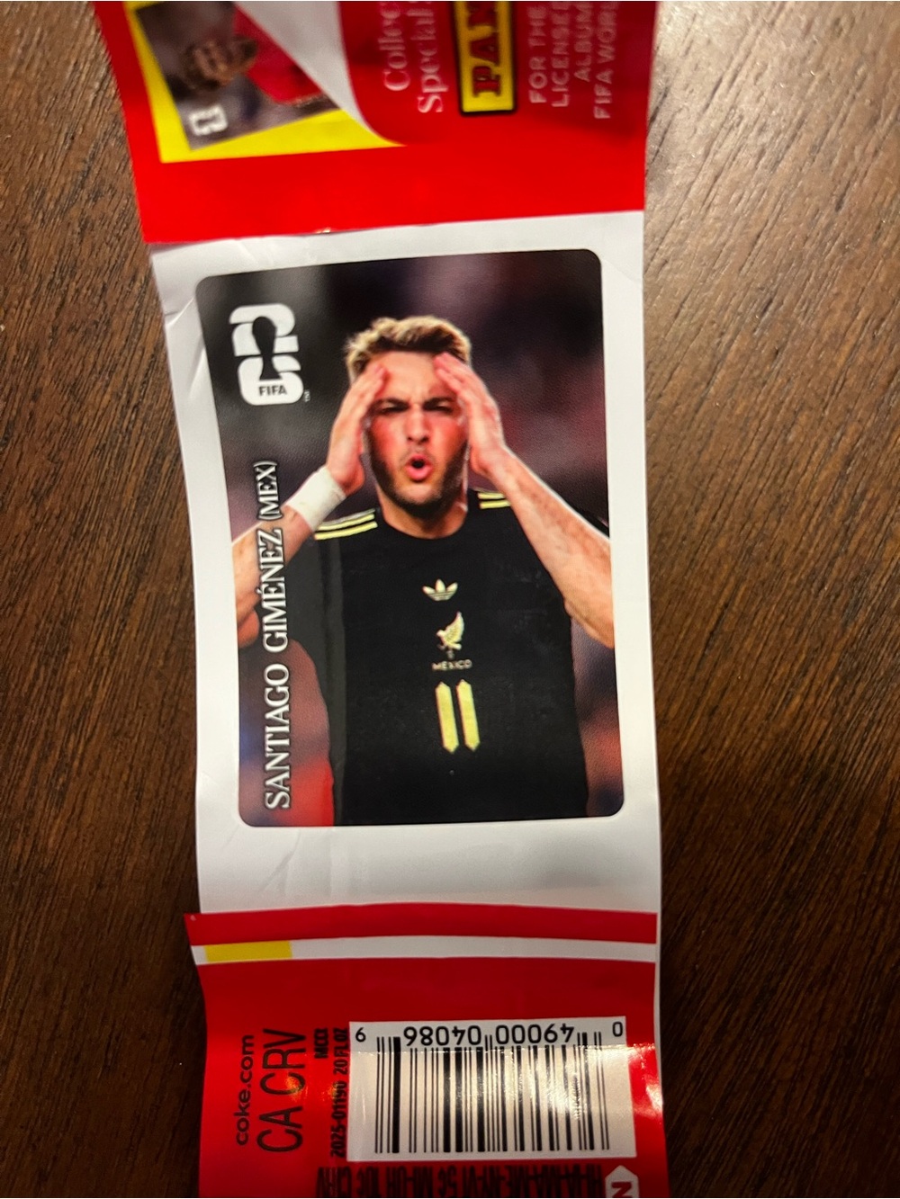 Santi Gimenez Panini Colorful World Cup Sticker + 1 Album